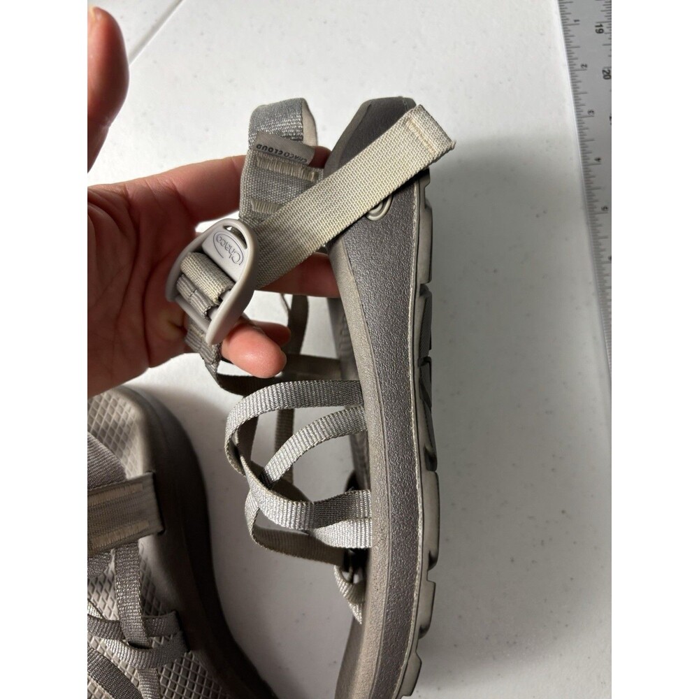 Chaco Cloud Women's Silver Gray Sandals Adventure Hiking Outdoors Strappy Sz 7 - Picture 10 of 15